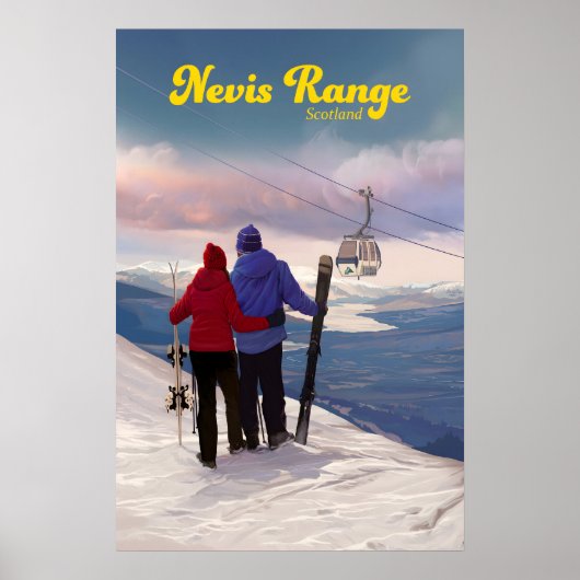 Nevis Range Schottland Skigebiet Reiseplakat Poster (Vorne)