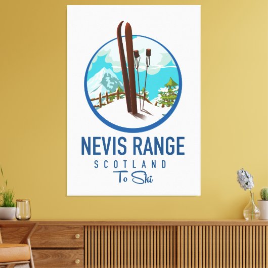 Nevis Range scotland Ski Logo Leinwanddruck (Insitu (Wohnzimmer))