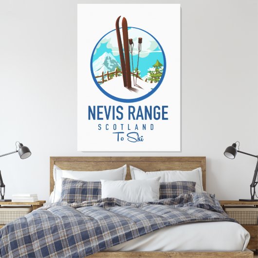 Nevis Range scotland Ski Logo Leinwanddruck (Insitu (Schlafzimmer))