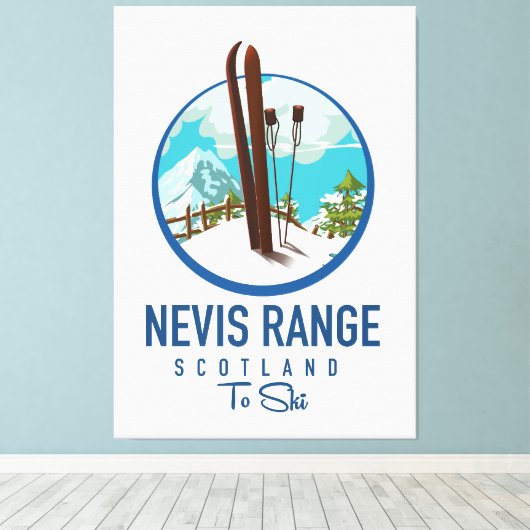 Nevis Range scotland Ski Logo Leinwanddruck (Insitu (Holzboden))
