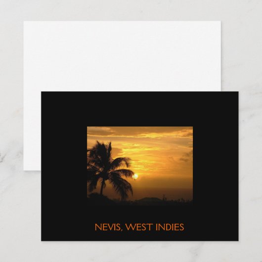 Nevis Sunset Postcard Postkarte (Vorne/Hinten)