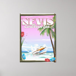 Nevis Urlaubs-Plakat. Leinwanddruck