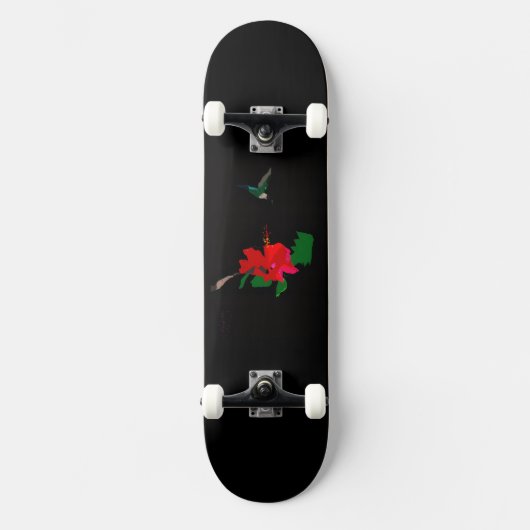 Nevoy Ryder Hibiscus Flower & Hummingbird Board Skateboard (Vorderseite)