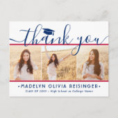 New Address Abschluss Vielen Dank Red White & Blue Postkarte (Vorderseite)