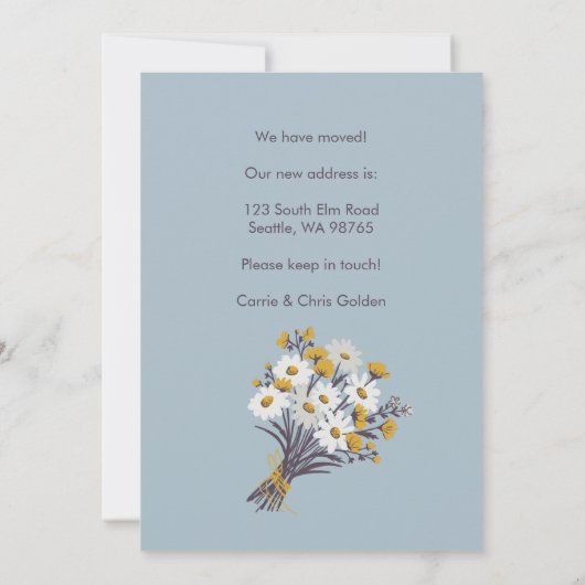 New Address Blooms Moskation Announcement Bouquet Ankündigung (Rückseite)