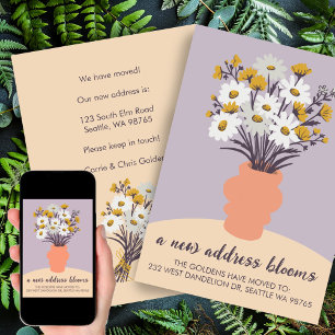 New Address Blooms Moskation Announcement Bouquet Ankündigung