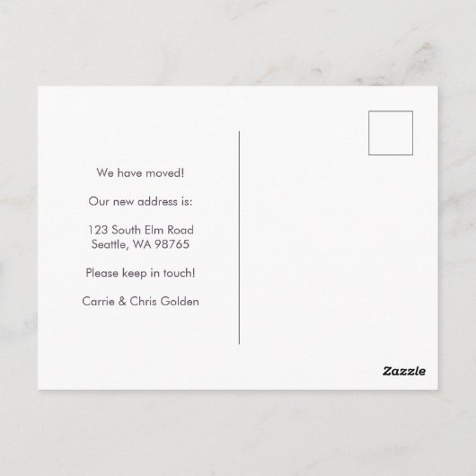 New Address Blooms Moskation Announcement Bouquet Postkarte (Rückseite)