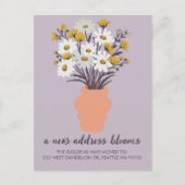 New Address Blooms Moskation Announcement Bouquet Postkarte (Vorderseite)
