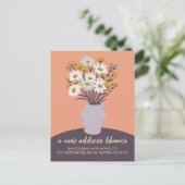 New Address Blooms Moskation Announcement Bouquet Postkarte (Stehend Vorderseite)