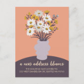 New Address Blooms Moskation Announcement Bouquet Postkarte (Vorderseite)