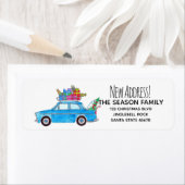 New Address Blue Car mit Weihnachtsgeschenken (Insitu)