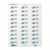 New Address Blue Car mit Weihnachtsgeschenken (Vorne)