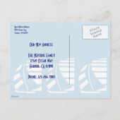 New Address Blue White Racing Sailboats Postkarte (Rückseite)