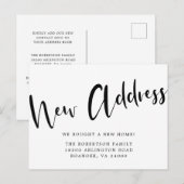 New Address Bold Calligraphy Moving Ankündigungspostkarte (Vorne/Hinten)