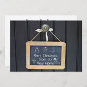 New Address Chalkboard Christmas Card Feiertagskarte (Vorne/Hinten)
