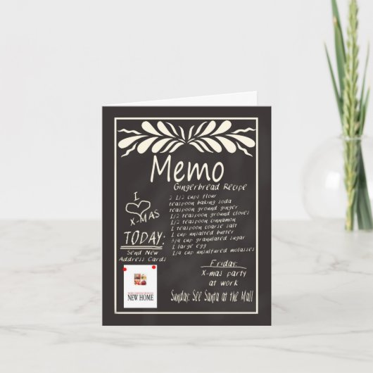 New Address Chalkboard Christmas Card Feiertagskarte (Vorderseite)