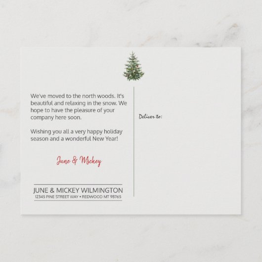 New Address Christmas Holiday Lantern Postcard Postkarte (Rückseite)