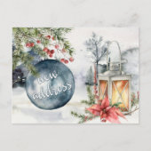 New Address Christmas Holiday Lantern Postkarte (Vorderseite)