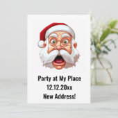 New Address Christmas Party Einladung (Stehend Vorderseite)