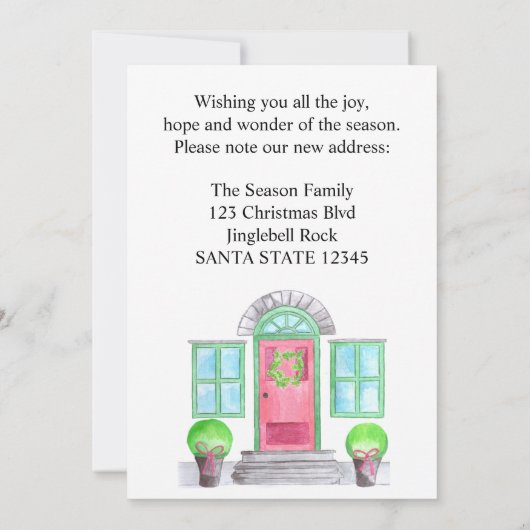 New Address Christmas Zuhause Einladung (Rückseite)