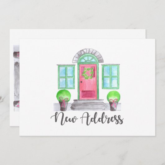 New Address Christmas Zuhause Einladung (Vorne/Hinten)