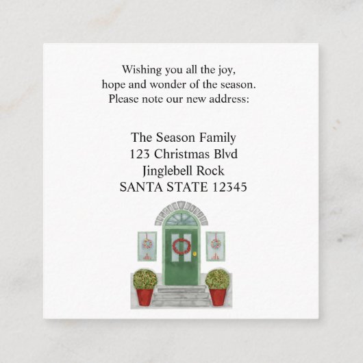 New Address Christmas Zuhause - Einschließungskart Begleitkarte (Rückseite)