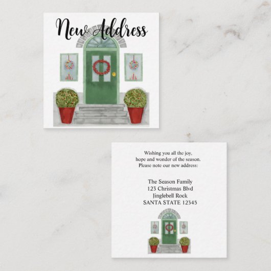 New Address Christmas Zuhause - Einschließungskart Begleitkarte (Vorne/Hinten)