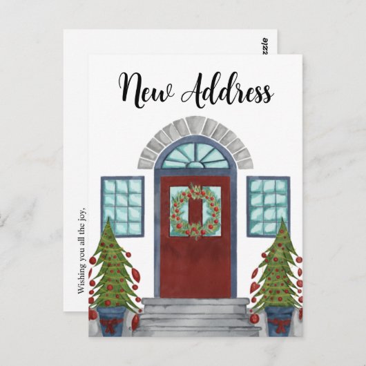 New Address Christmas Zuhause Postcard Postkarte (Vorne/Hinten)