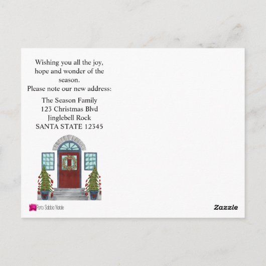 New Address Christmas Zuhause Postcard Postkarte (Rückseite)