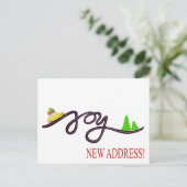 New Address Classic Christmas Car Postkarte (Stehend Vorderseite)