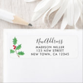 New Address Festive Holly Return Address (Insitu)