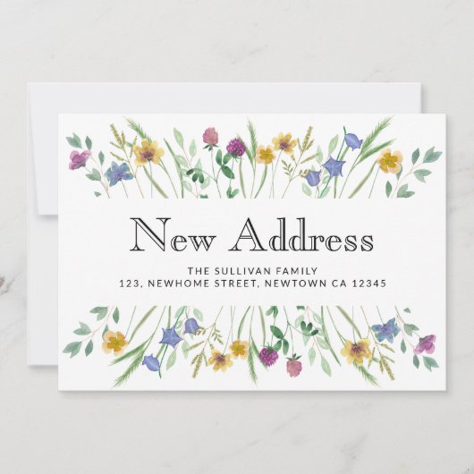 New Address Floral Moving Ankündigung (Vorderseite)