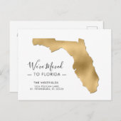 New Address Gold Foil Florida Map Moving Ankündigungspostkarte (Vorne/Hinten)