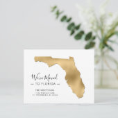 New Address Gold Foil Florida Map Moving Ankündigungspostkarte (Stehend Vorderseite)