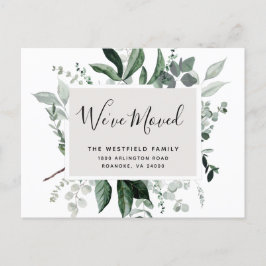 New Address Green Eucalyptus Botanical Moving Ankündigungspostkarte