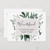 New Address Green Eucalyptus Botanical Moving Ankündigungspostkarte (Vorne/Hinten)