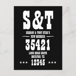 New Address Monogram Western Style Personalisiert Postkarte