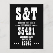 New Address Monogram Western Style Personalisiert Postkarte (Vorderseite)