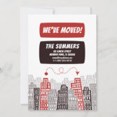 New Address Moving Announcement cartoon style Einladung (Vorderseite)