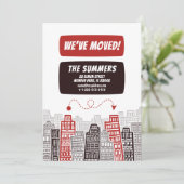 New Address Moving Announcement cartoon style Einladung (Stehend Vorderseite)