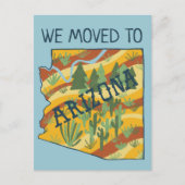 NEW ADDRESS Moving Arizona Staat Illustrierte Kart Postkarte (Vorderseite)