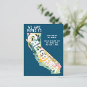 NEW ADDRESS - Nach Kalifornien übersiedelt Staat M Postkarte (Stehend Vorderseite)