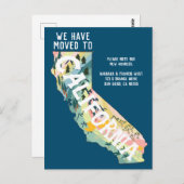 NEW ADDRESS - Nach Kalifornien übersiedelt Staat M Postkarte (Vorne/Hinten)