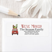 New Address Red car mit Weihnachtsgeschenke Label (Insitu)