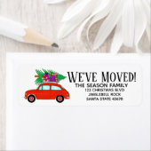 New Address Red Car mit Weihnachtsgeschenke Label (Insitu)