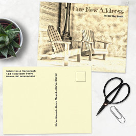 New Address Sepia Adirondack Chairs Portsch Custom Postkarte