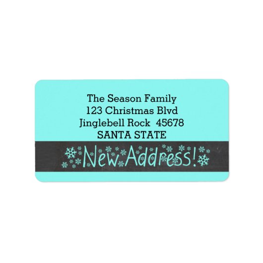 New Address Snowflake Christmas Adressaufkleber (Vorne)