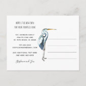 New Address Waterfront Great Blue Heron Moving Ankündigungspostkarte (Rückseite)