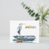 New Address Waterfront Great Blue Heron Moving Ankündigungspostkarte (Stehend Vorderseite)