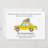 New Address Yellow Cab Taxi Christmas Ohrts Einladung (Rückseite)